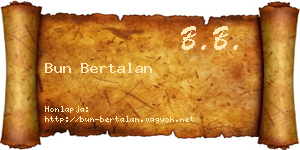 Bun Bertalan névjegykártya
