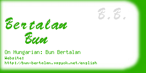 bertalan bun business card